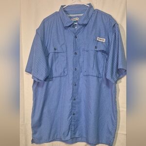 MAGELLAN Outdoors Men's Blue Checkered Shirt Size Large